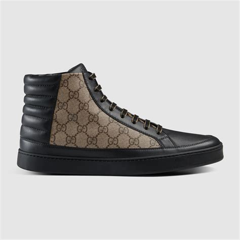 black gucci high tops leather|gucci supreme high top black.